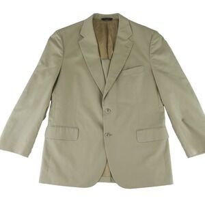 Brooks Brothers Brookscool Poplin Sport Coat Blazer‎ Suit Jacket 43R Khaki Beige